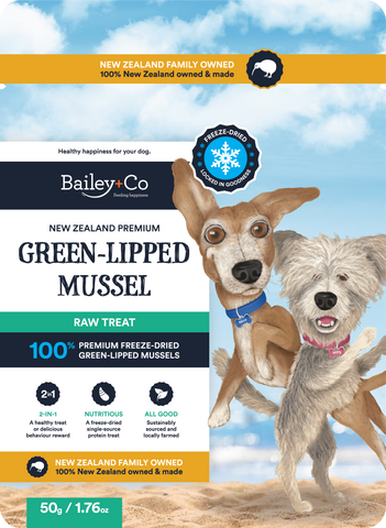 Bailey+Co Freeze Dried Dog Treat - Green-lipped Mussels