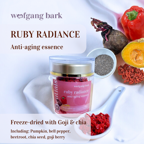 Woofgang Bark Premium Freeze-Dried Dog Supplement - Ruby Radiance (Anti-aging)