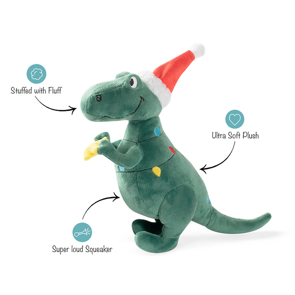 Fringe Studio Dog Squeaker Toy - Holiday Tree Rex