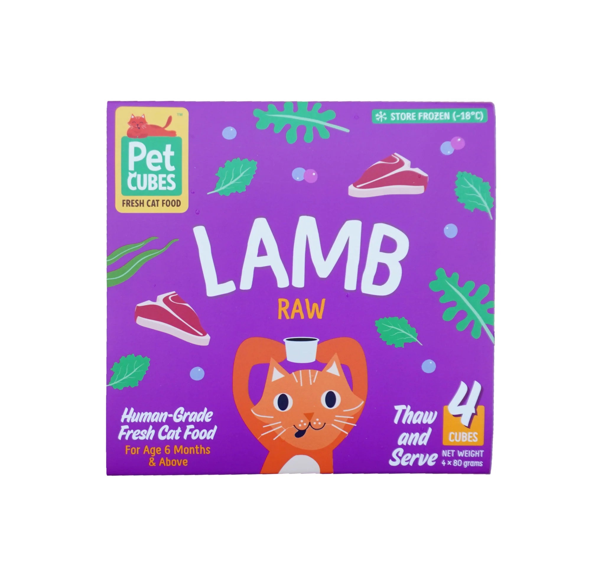 PetCubes Frozen Raw Cat Food - Lamb