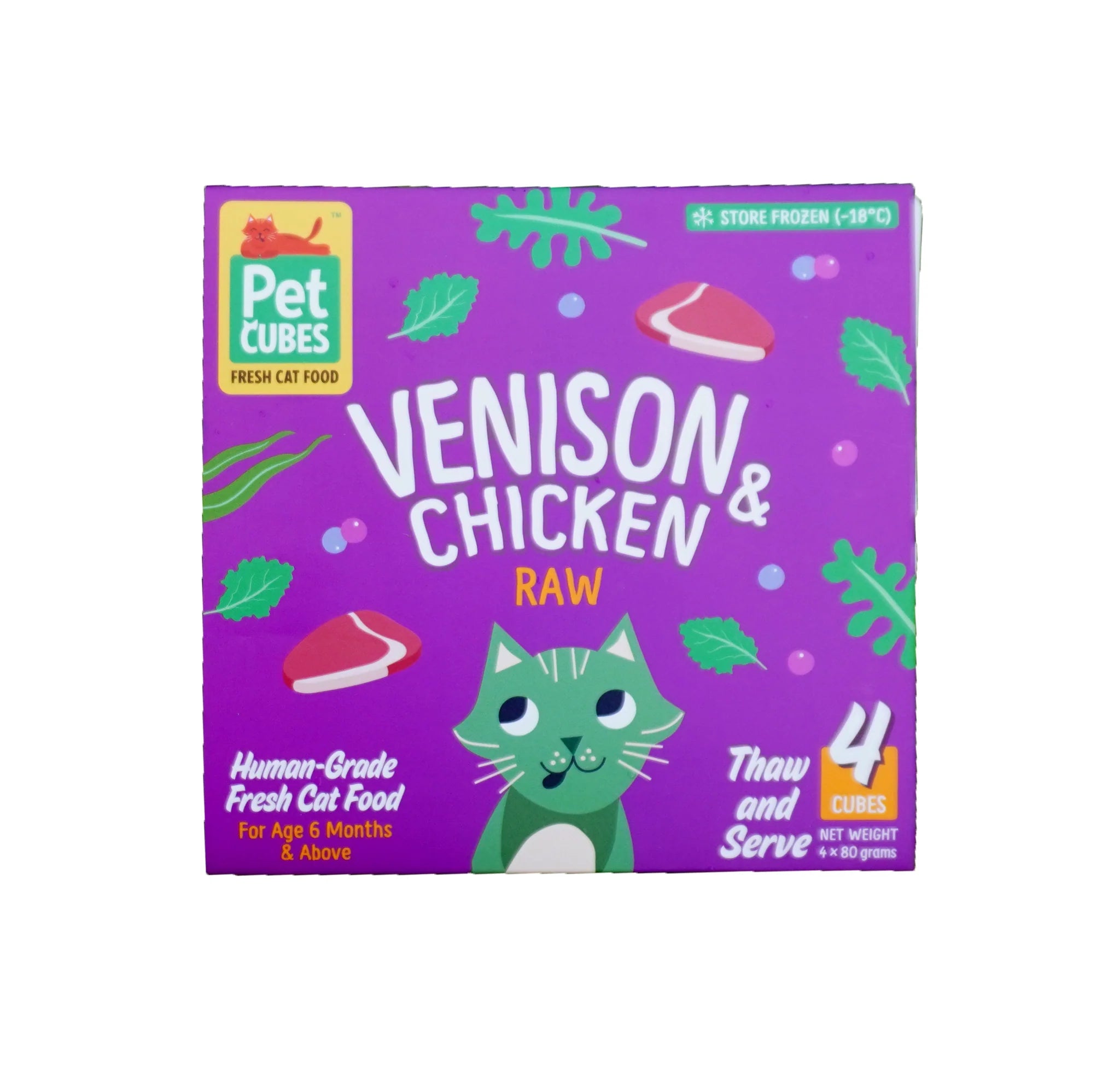 PetCubes Frozen Raw Cat Food - Venison & Chicken