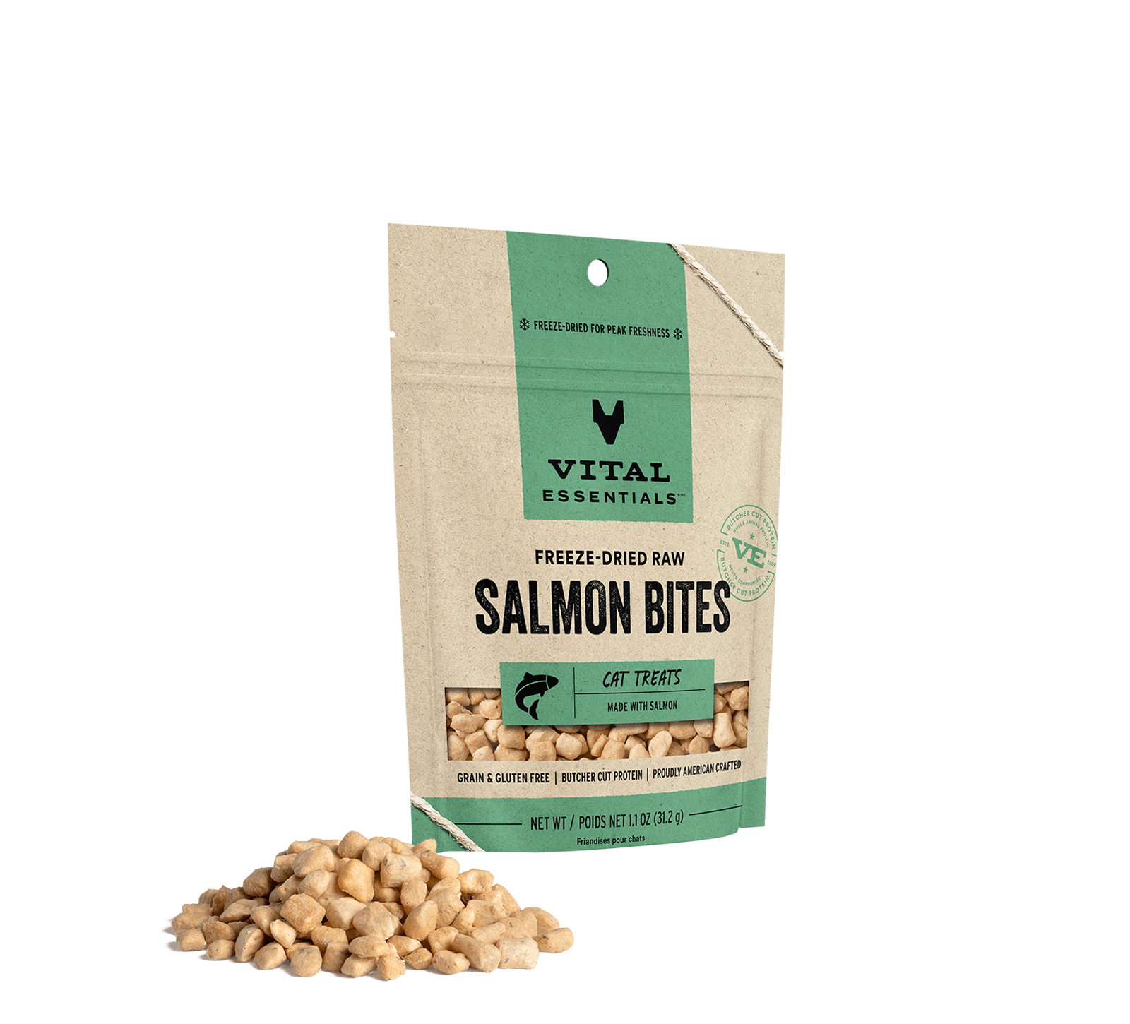 Vital Essentials Freeze Dried Raw Salmon Bites Cat Treats