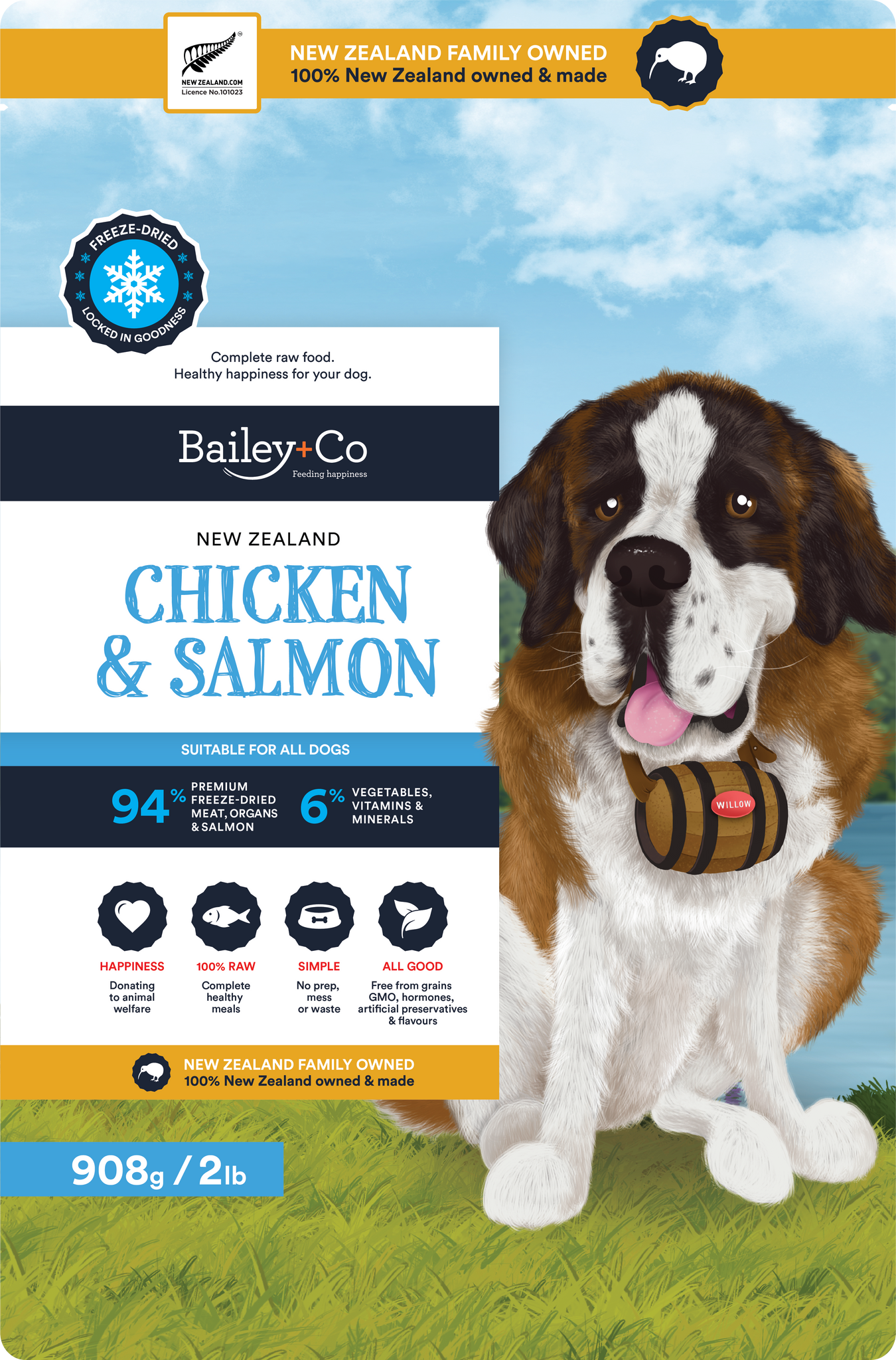 Bailey+Co Freeze Dried Diet for Dogs - Chicken & Salmon