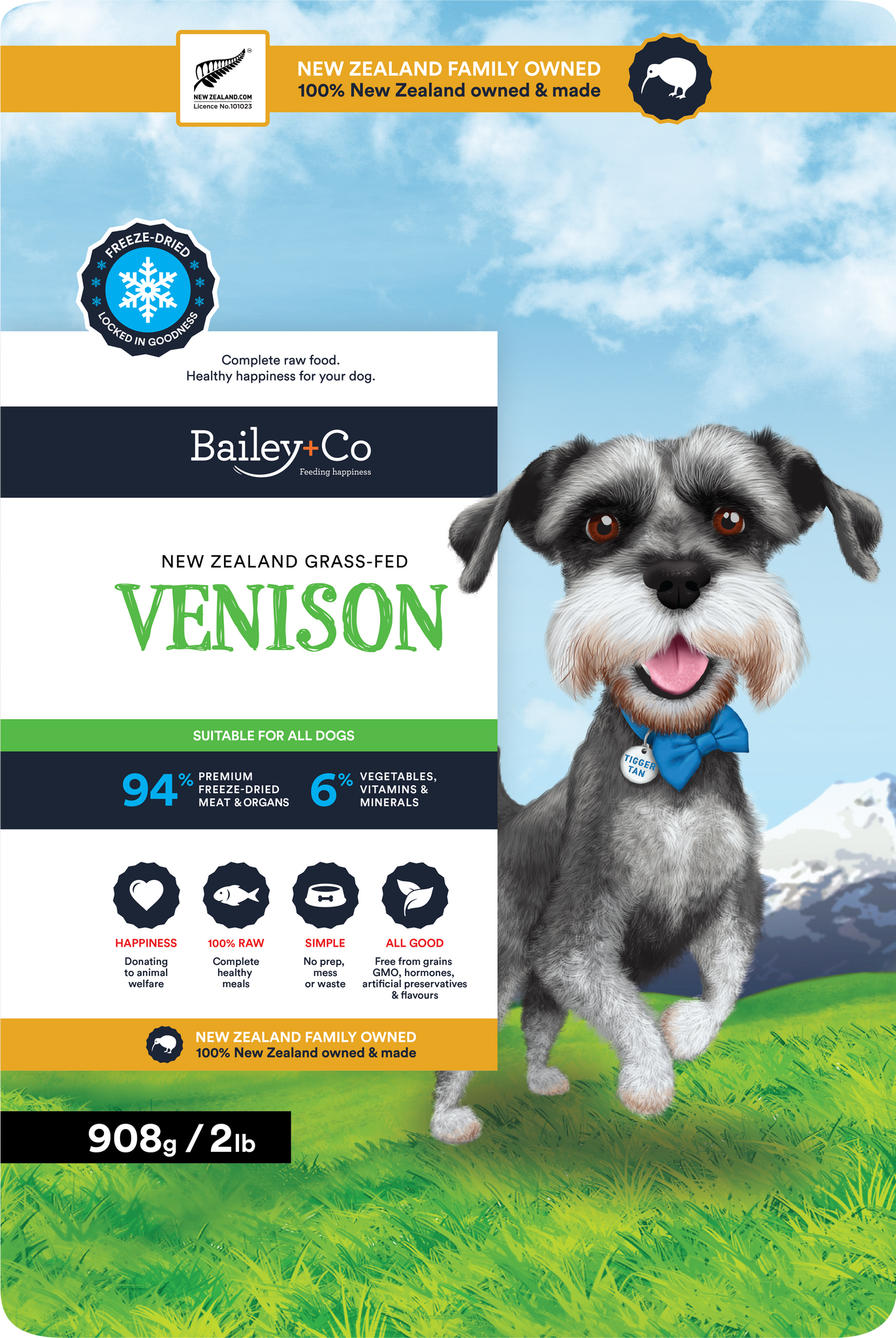 Bailey+Co Freeze Dried Diet for Dogs - Venison