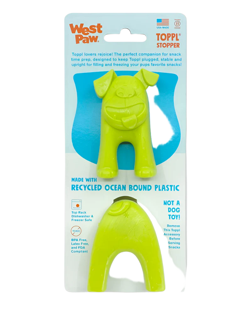 West Paw Interactive Puzzle Dog Toy Zogoflex Toppl Stopper