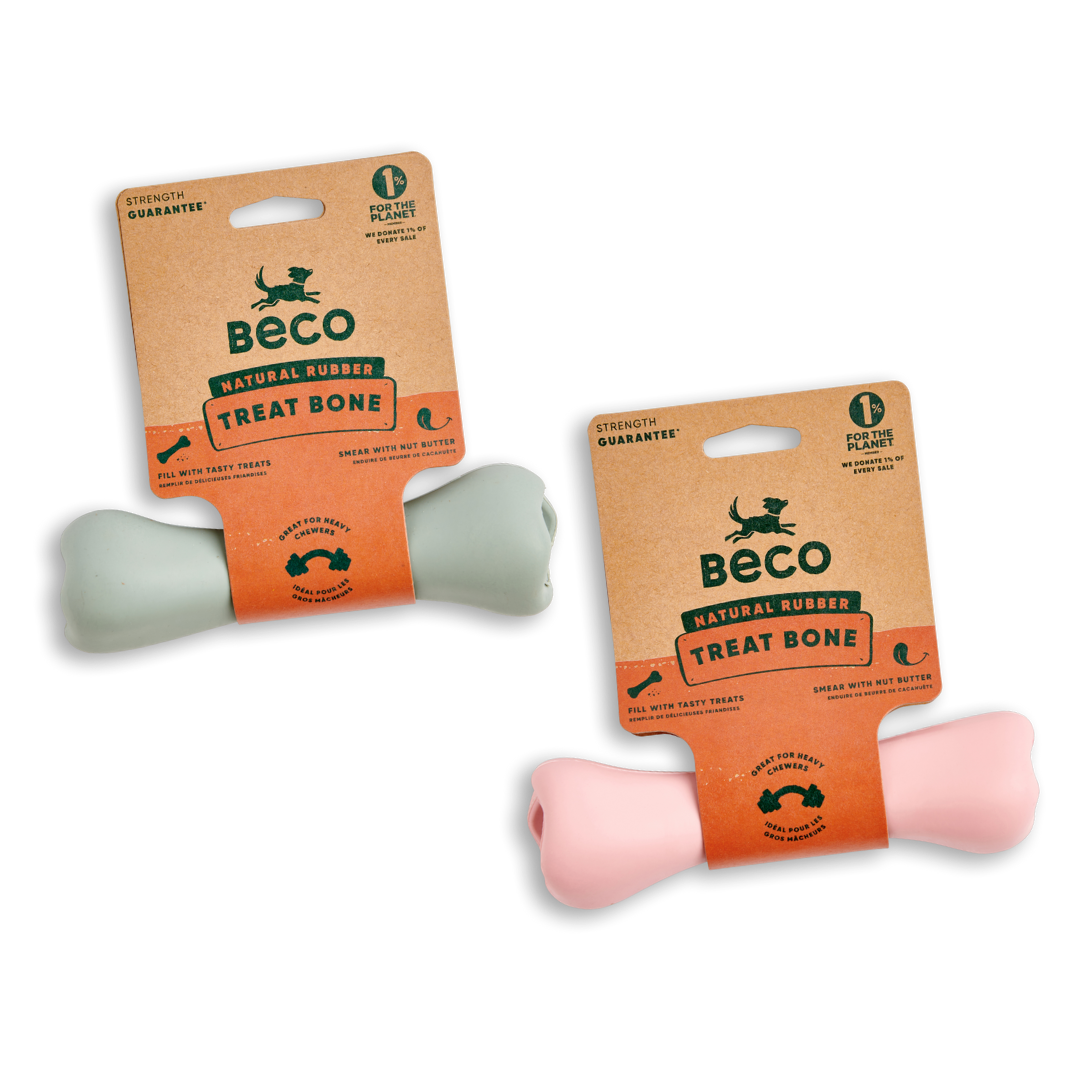 Beco Natural Rubber Chew Bone with Treat Hole – Gentle Pet Store