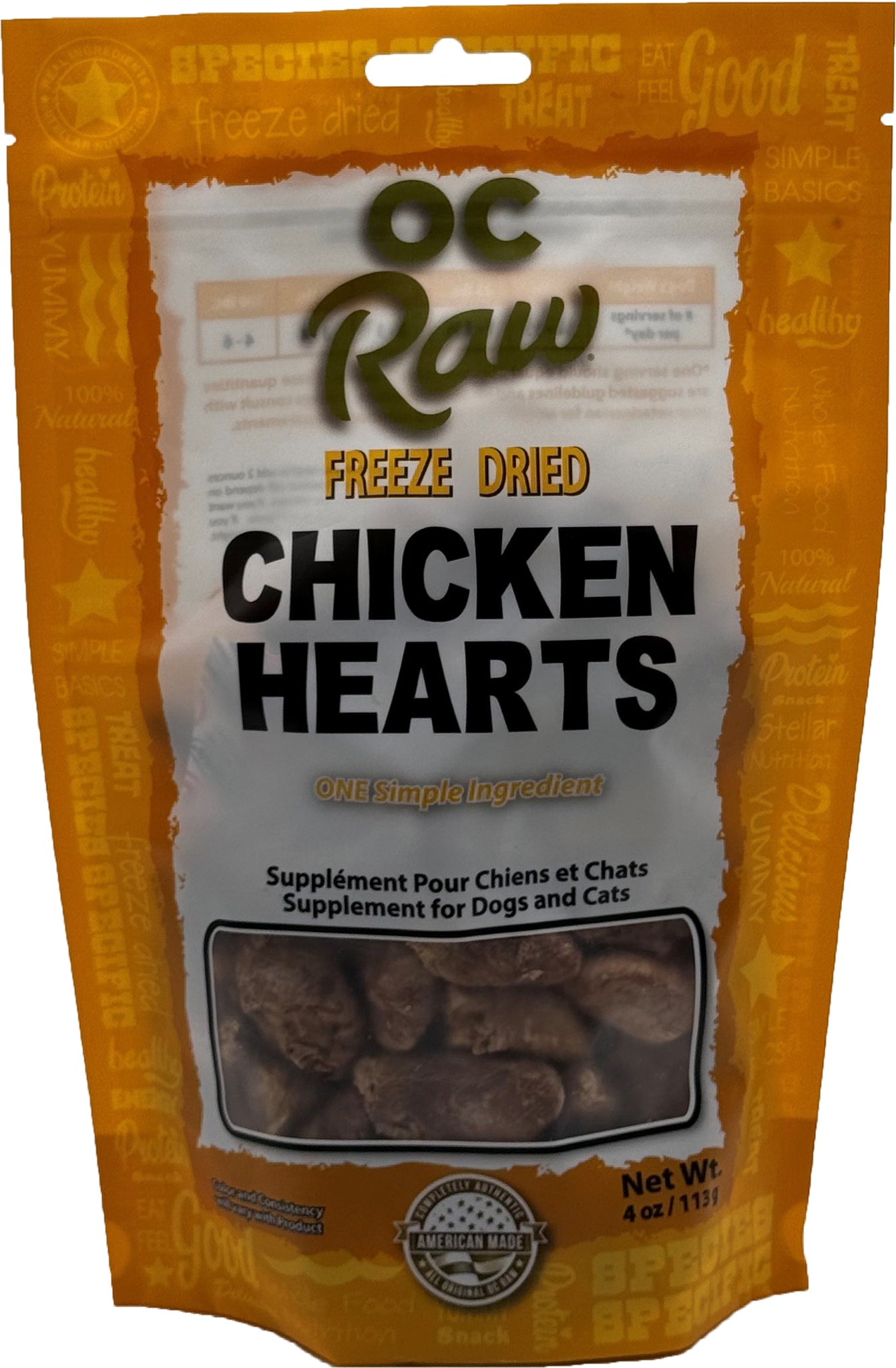 OC Raw Freeze Dried Raw Chicken Hearts