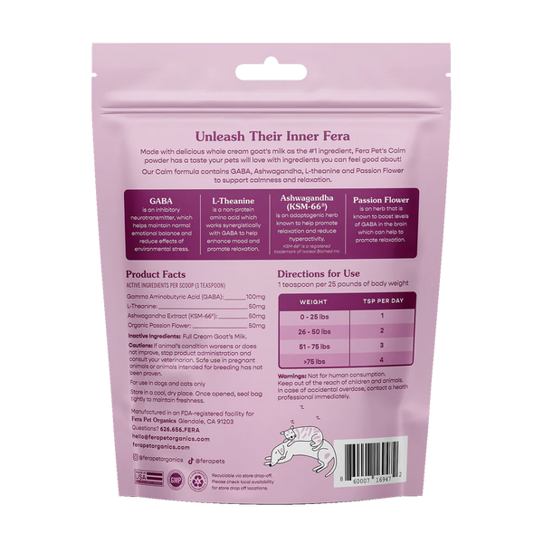 Fera Pet Organics Calm Goat Milk Topper For Dogs And Cats