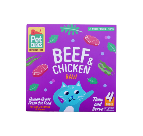PetCubes Frozen Raw Cat Food - Beef & Chicken