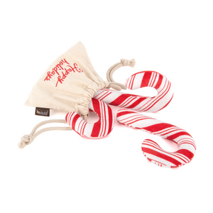 P.L.A.Y. Holiday Classic Cheerful Candy Canes Dog Toy