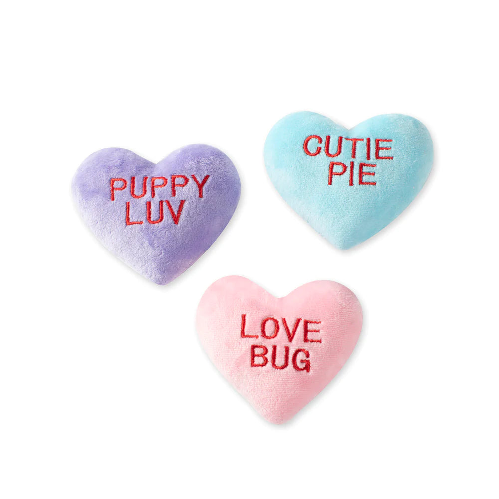 Fringe Studio Dog Squeaker Toy - Mini Conversationi Hearts