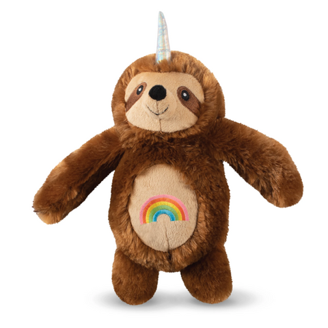 Fringe Studio Dog Squeaker Toy - Lucky the Rainbow Slothicorn