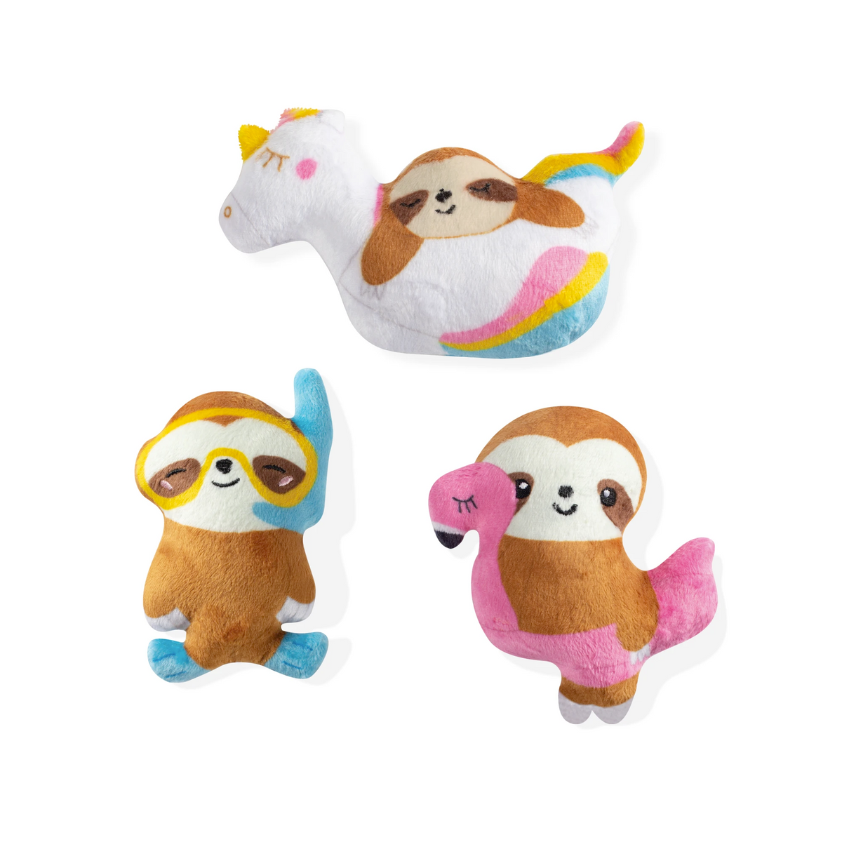 Fringe Studio Dog Squeaker Toy - Mini Summer Sloths
