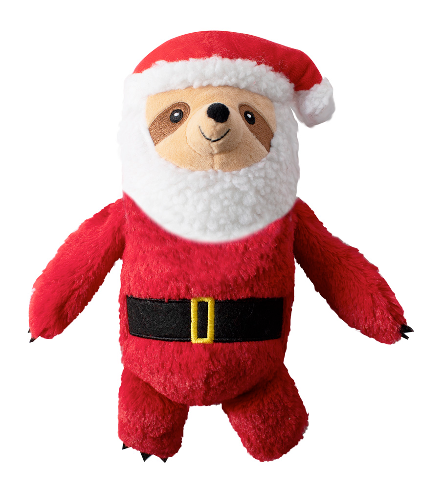 Fringe Studio Dog Squeaker Toy - Holiday Slow Ho Ho Ho Sloth