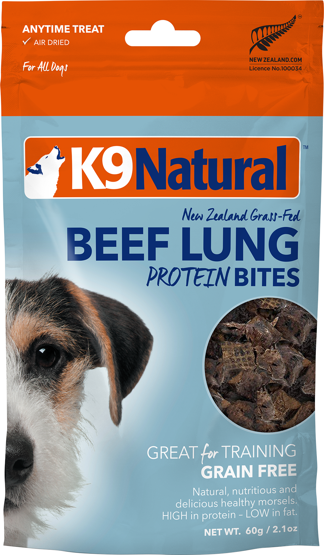K9 Natural Air Dried Protein Bites - Beef Lung