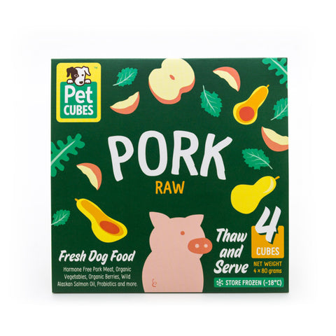 PetCubes Frozen Raw Dog Food - Pork