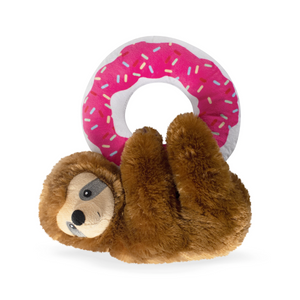 Fringe Studio Dog Squeaker Toy - Donut Leave Me Hangin' Sloth