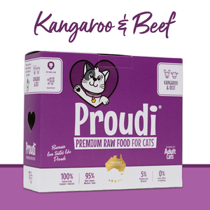 Proudi Frozen Raw Cat Food - Kangaroo & Beef