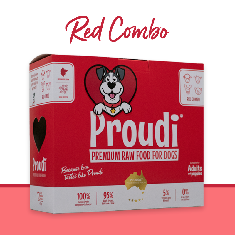 Proudi Frozen Raw Dog Food - Red Meat Combo