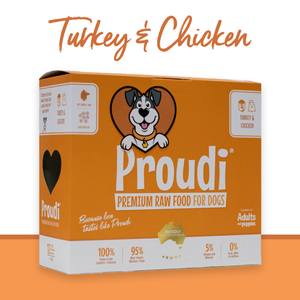Proudi Frozen Raw Dog Food - Turkey & Chicken
